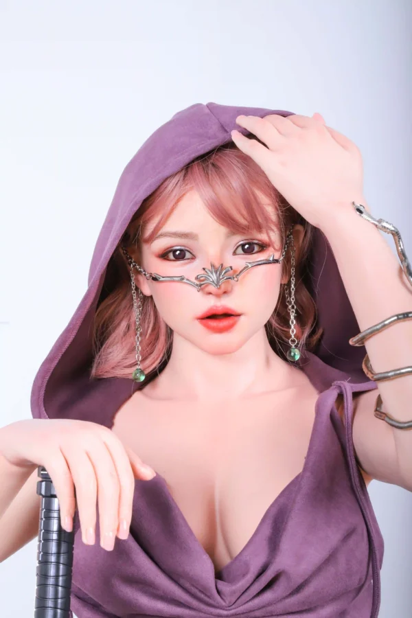 165CM  Short Pink Hair Silicone Sexy Doll Alisa